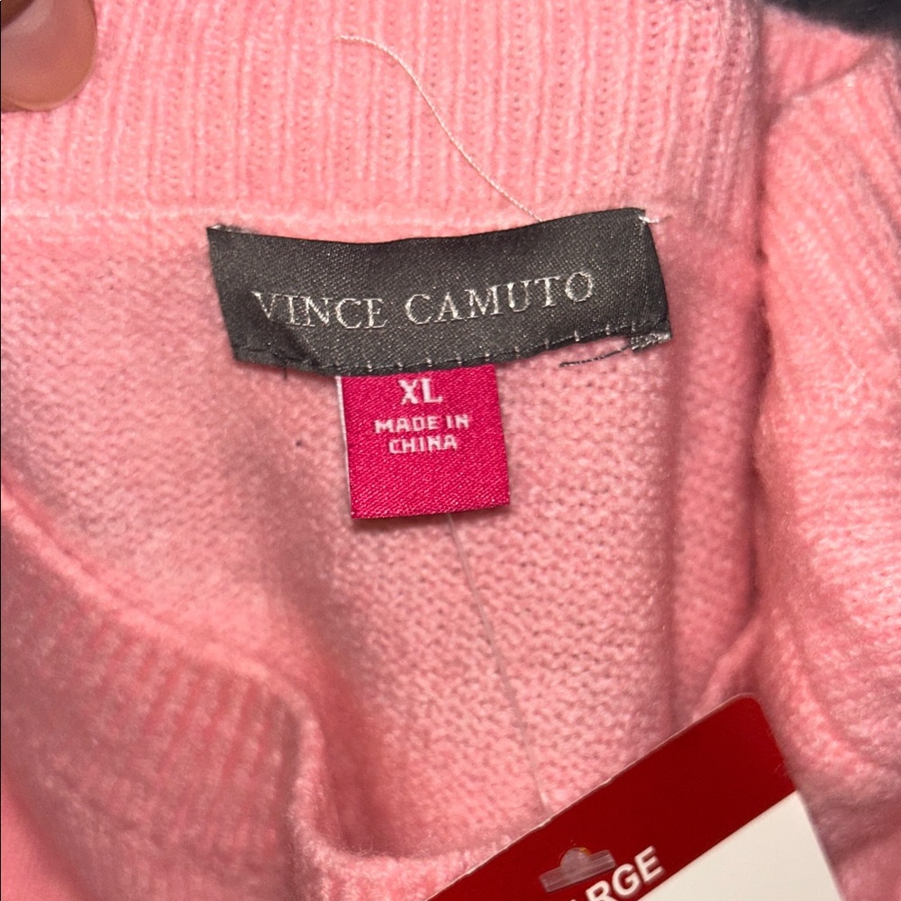 NWT Vince Camuto Heart Sweater Pink Red Graphic Pullover Women's XL - Picture 9 of 12